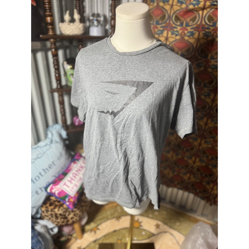 Gymshark Mens‎ Gray Logo Short Sleeve Training T Shirt Medium